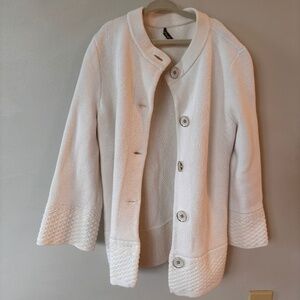 j McLaughlin cable knit button down sweater